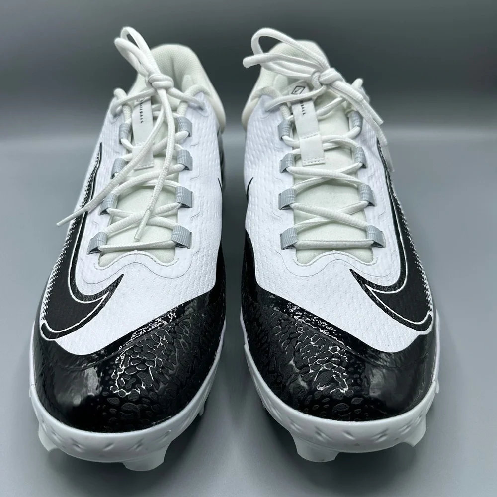 Nike Alpha Huarache Elite 4 Low MCS Baseball Shoe Black/White Size 16